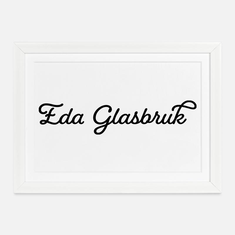 Eda Glassworks noir - Affiche encadrée (37 × 27 cm) - blanc
