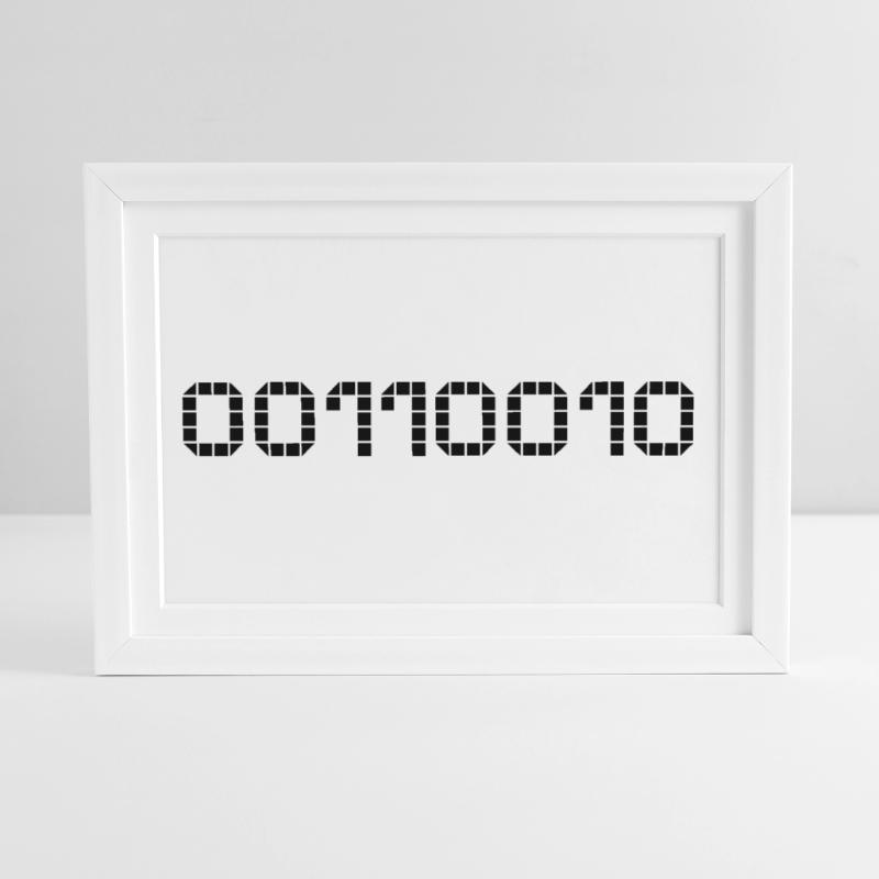Binary notation - 50 Framed poster (37 × 27 cm)