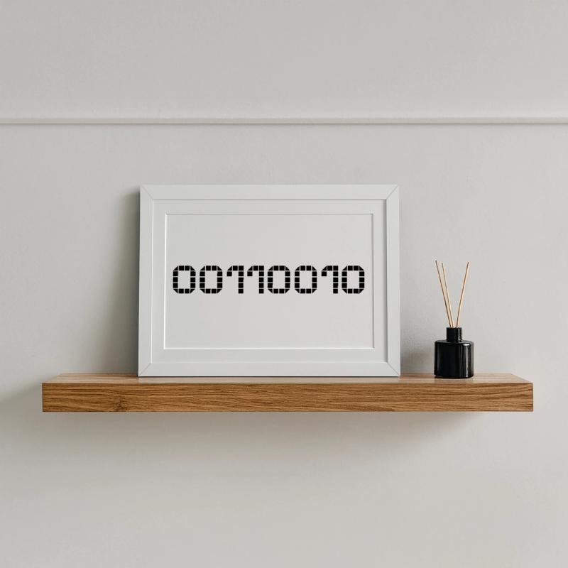 Binary notation - 50 Framed poster (37 × 27 cm)