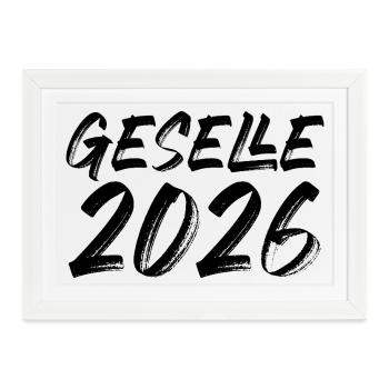 Geselle 2026 - Gerahmtes Poster (37 × 27 cm) - Weiß - Vorne