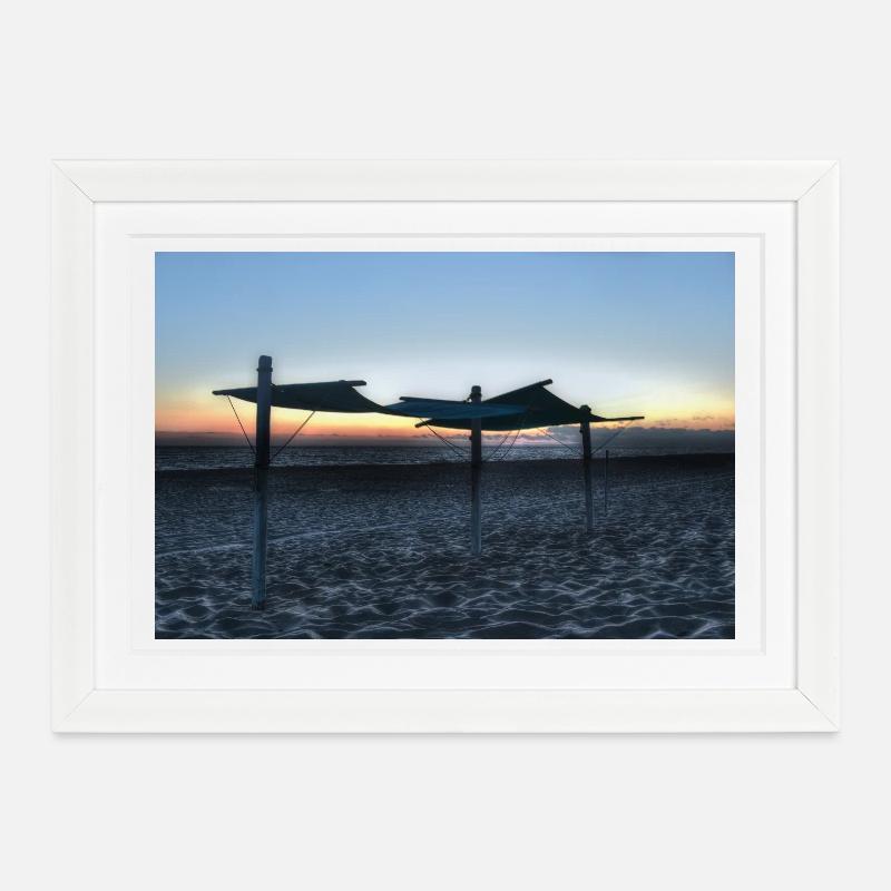 Plage vide - Affiche encadrée (37 × 27 cm) - blanc