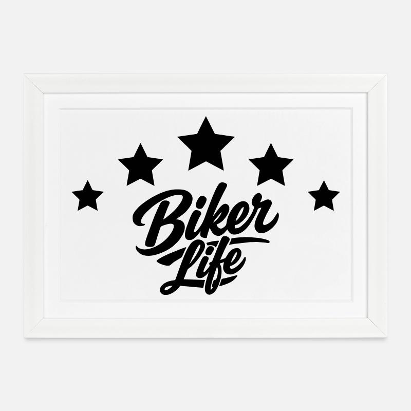 Biker life - Framed poster (37 × 27 cm) - white