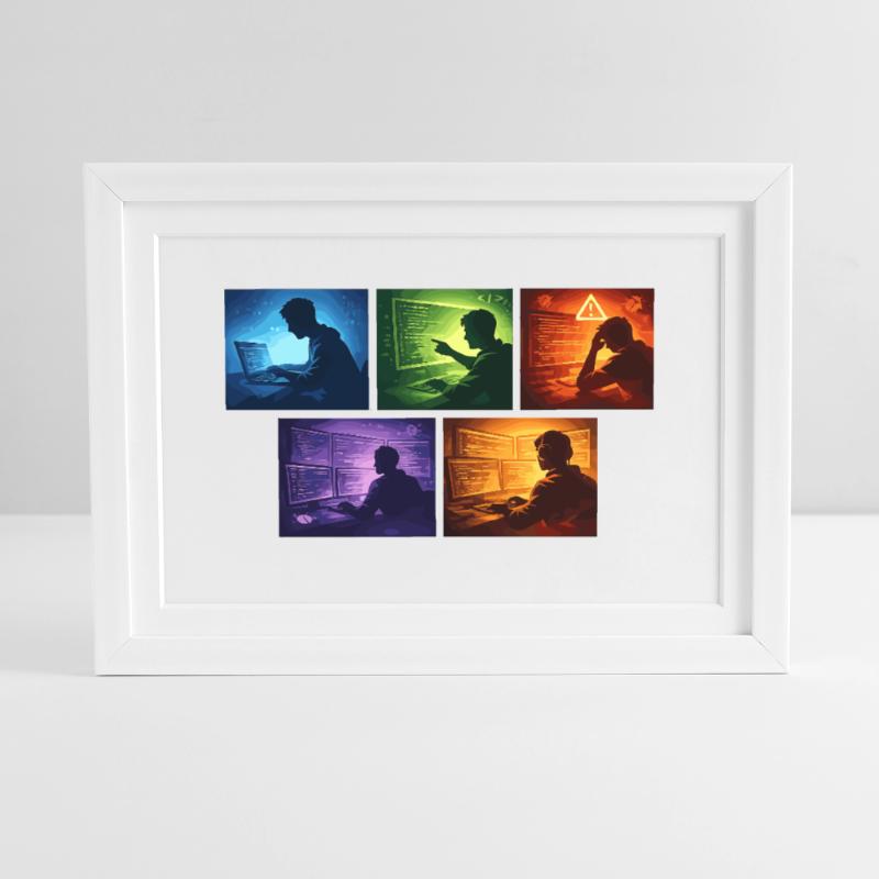 Multi-Screen Code Shadow Framed poster (37 × 27 cm)