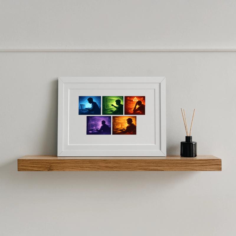 Multi-Screen Code Shadow Framed poster (37 × 27 cm)