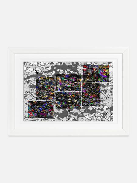 Partikel-Kollision - Gerahmtes Poster (37 × 27 cm) - Weiß