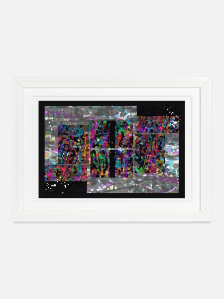 pixplojde - Gerahmtes Poster (37 × 27 cm) - Weiß