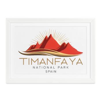 Timanfaya, Lanzarote, Kanarische Inseln, Vulkan, Nationalpark - Gerahmtes Poster (37 × 27 cm) - Weiß - Vorne