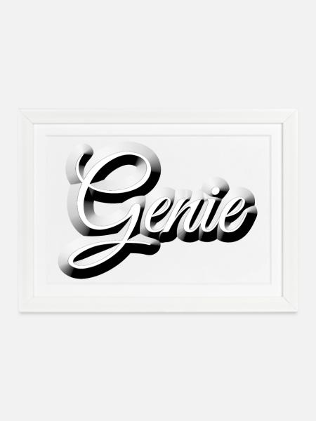 Nerd - GENIE - Gerahmtes Poster (37 × 27 cm) - Weiß