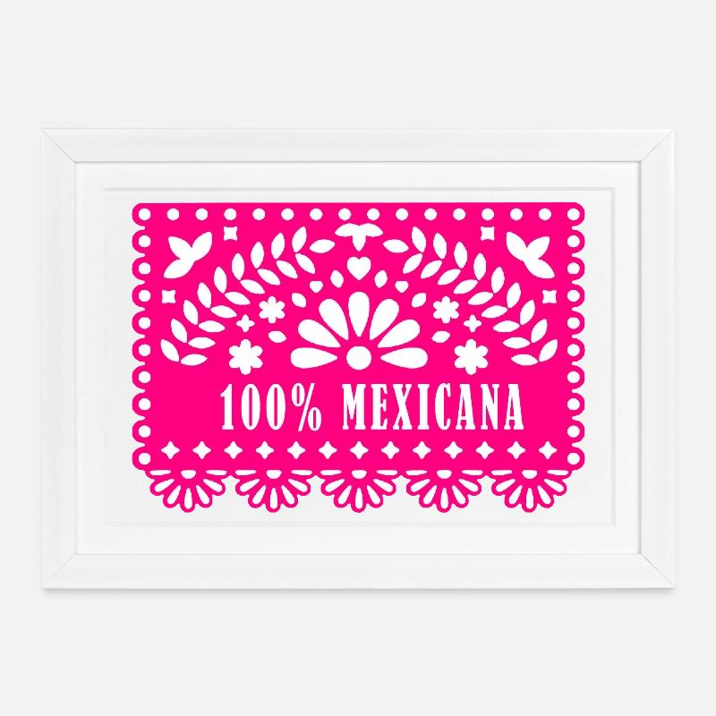 100 MEXICAN - Framed poster (37 × 27 cm) - white
