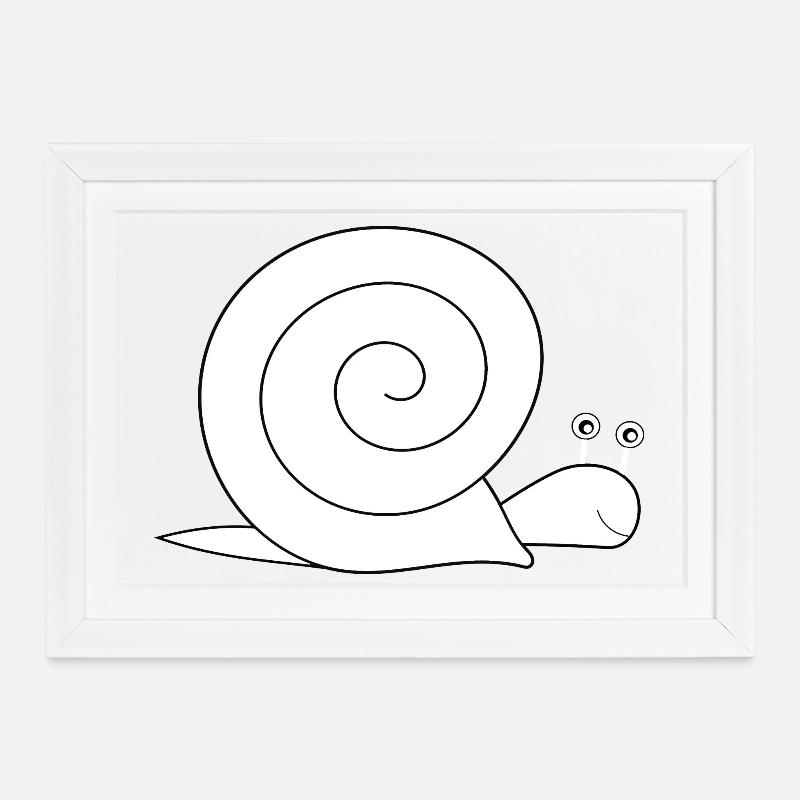 Schnecke - Gerahmtes Poster (37 × 27 cm) - Weiß