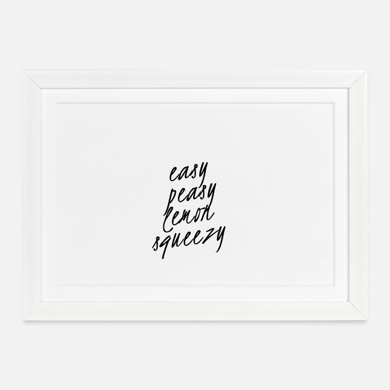 Facile à presser comme un citron – Diction drôle - Affiche encadrée (37 × 27 cm) - blanc