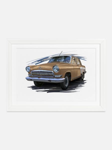 Wolga - Gerahmtes Poster (37 × 27 cm) - Weiß