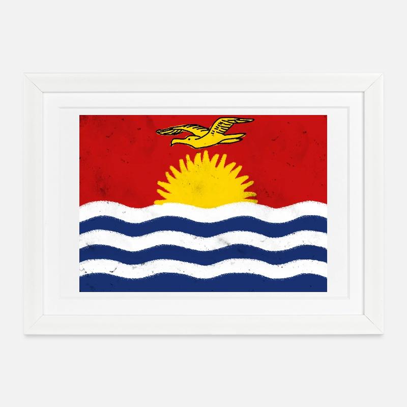 Flagge von Kiribati - Gerahmtes Poster (37 × 27 cm) - Weiß