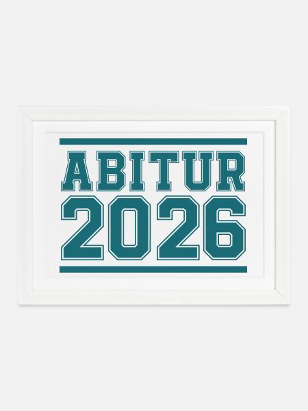 Abitur 2026 Blockschrift Logo - Gerahmtes Poster (37 × 27 cm) - Weiß