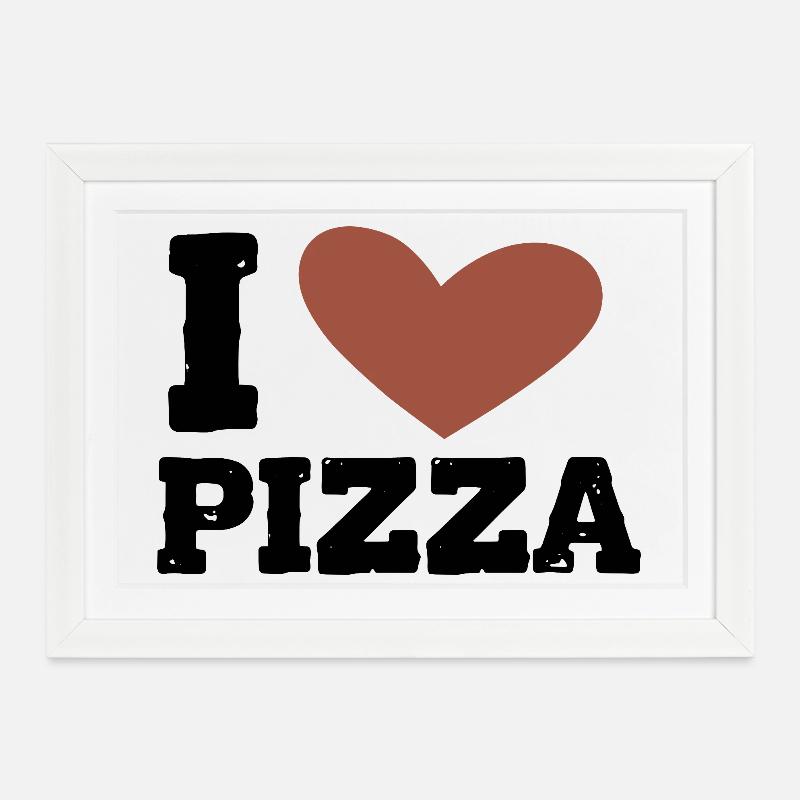 J’adore la pizza - Affiche encadrée (37 × 27 cm) - blanc