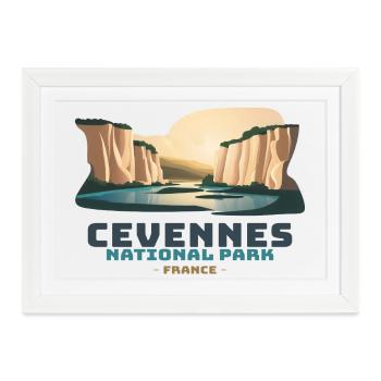 Cévennes Nationalpark Massif Central Wandern - Gerahmtes Poster (37 × 27 cm) - Weiß - Vorne