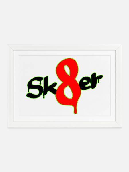 Sk8er - Gerahmtes Poster (37 × 27 cm) - Weiß