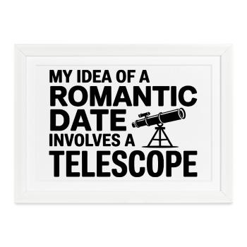 Sternbeobachtung Date Night Idee Astronomie - Gerahmtes Poster (37 × 27 cm) - Weiß - Vorne