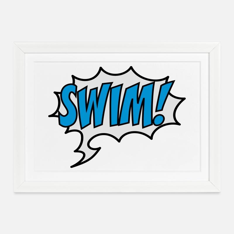 nage - Affiche encadrée (37 × 27 cm) - blanc