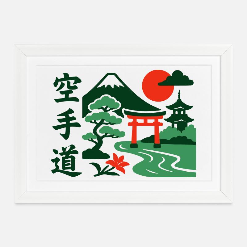 Karaté Nature - Affiche encadrée (37 × 27 cm) - blanc