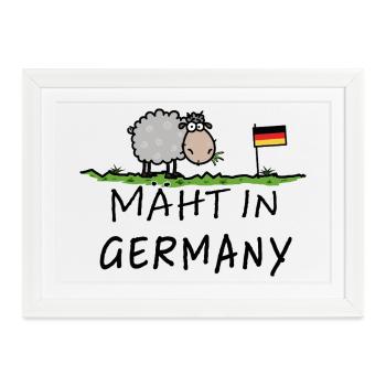 Tondre en Allemagne – Sheep Pun Gift Baby - Affiche encadrée (37 × 27 cm) - blanc - Devant