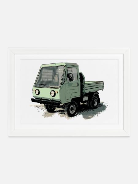 MULTICAR - Gerahmtes Poster (37 × 27 cm) - Weiß