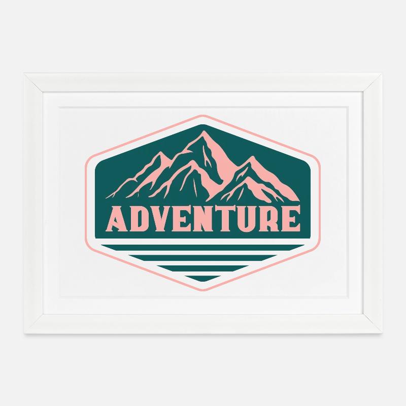 Adventure - Gerahmtes Poster (37 × 27 cm) - Weiß