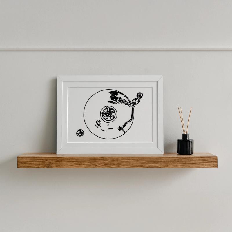 Record player Framed poster (37 × 27 cm)