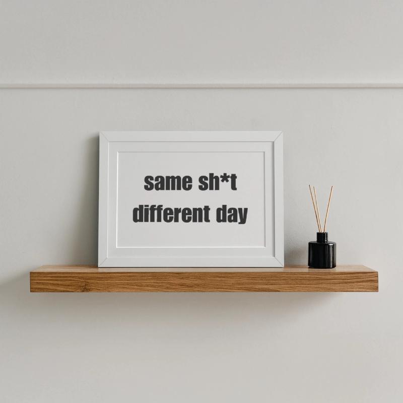 Same Shit Different Day – Sarcastic Statement Framed poster (37 × 27 cm)