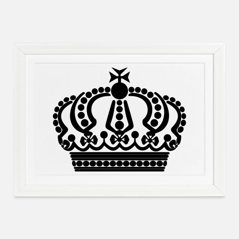 Couronne noire - Affiche encadrée (37 × 27 cm) - blanc