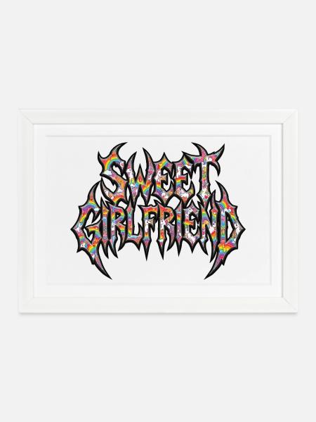 Freundin, Einhorn-Valentinstags-Paar - Gerahmtes Poster (37 × 27 cm) - Weiß