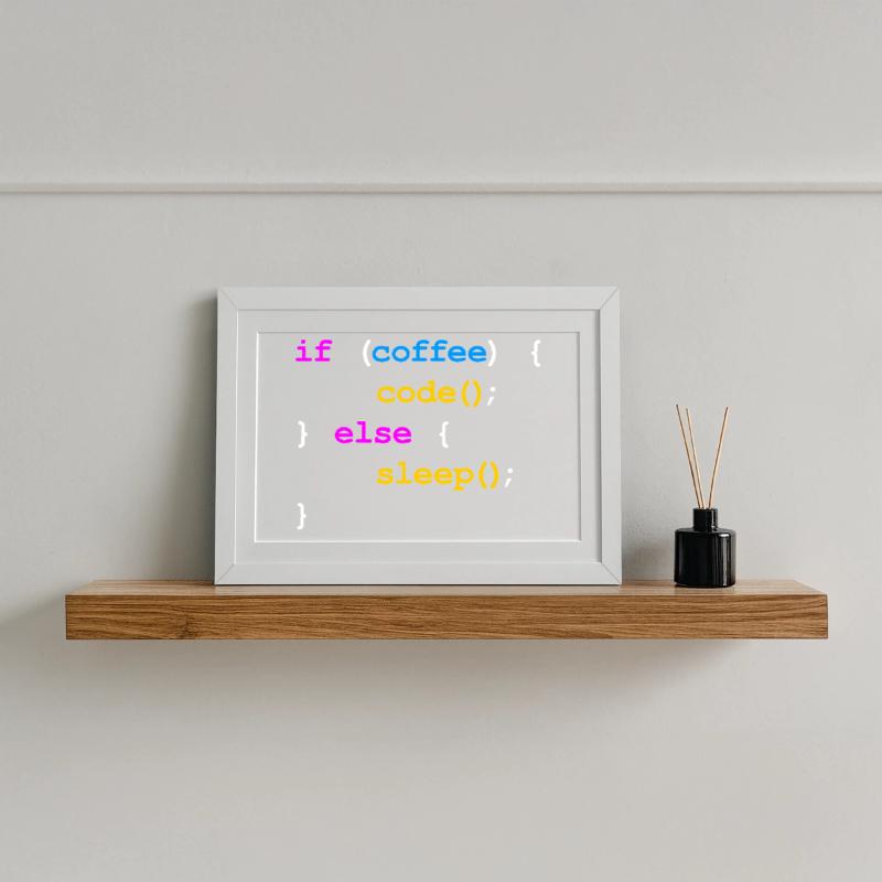 No Coffee No Code Programmer Computer Scientist Framed poster (37 × 27 cm)