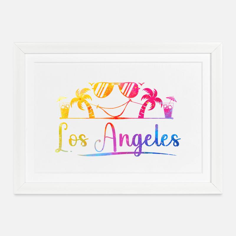 Los Angeles Palm Trees - Framed poster (37 × 27 cm) - white