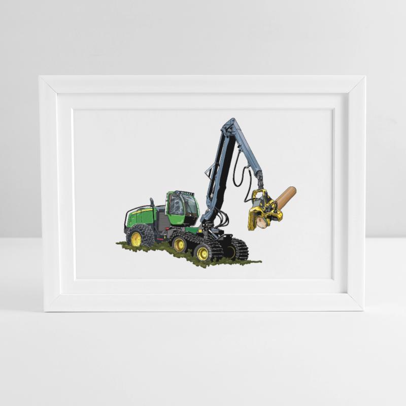 Moissonneuse-batteuse, Moissonneuse-batteuse Affiche encadrée (37 × 27 cm)