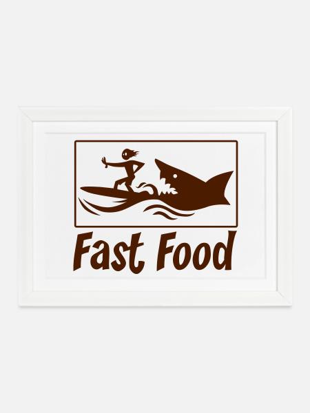 Fast food - Gerahmtes Poster (37 × 27 cm) - Weiß