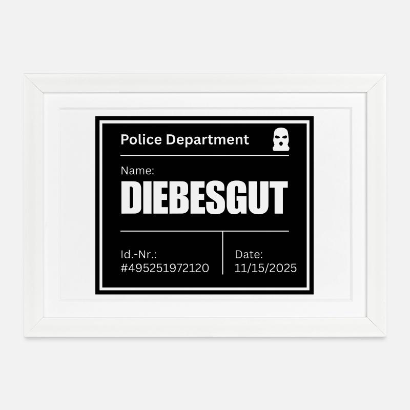 MUGSHOT - Gerahmtes Poster (37 × 27 cm) - Weiß
