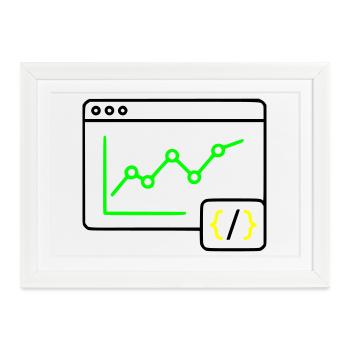Web Analyse Chart Coding Browser Vektor - Gerahmtes Poster (37 × 27 cm) - Weiß - Vorne