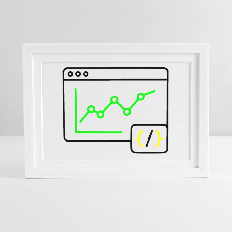 Web Analysis Chart Coding Browser Vector Framed poster (37 × 27 cm)