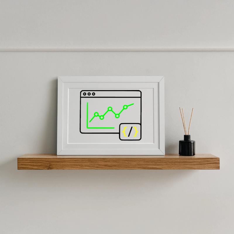 Web Analyse Chart Coding Browser Vektor Gerahmtes Poster (37 × 27 cm)