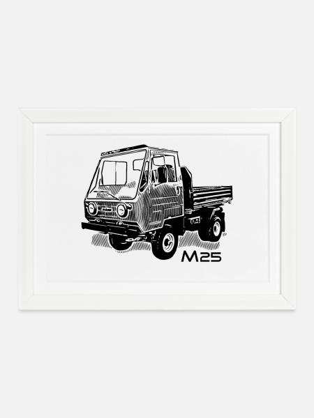 Multicar M25 - Gerahmtes Poster (37 × 27 cm) - Weiß