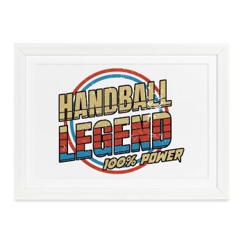 Légende du handball - Affiche encadrée (37 × 27 cm) - blanc - Devant