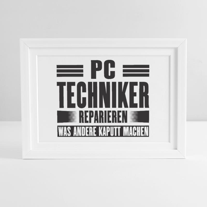 Service Technician Support Solution Devis Service PC Affiche encadrée (37 × 27 cm)