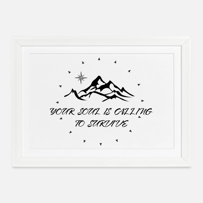 Compass Starburst Circle - Framed poster (37 × 27 cm) - white