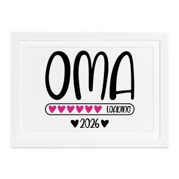 Oma 2026 loading - Gerahmtes Poster (37 × 27 cm) - Weiß - Vorne