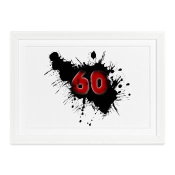 60. Geburtstag - Gerahmtes Poster (37 × 27 cm) - Weiß - Vorne