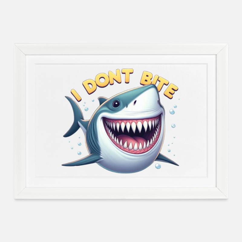 I don't bite... real! - Framed poster (37 × 27 cm) - white