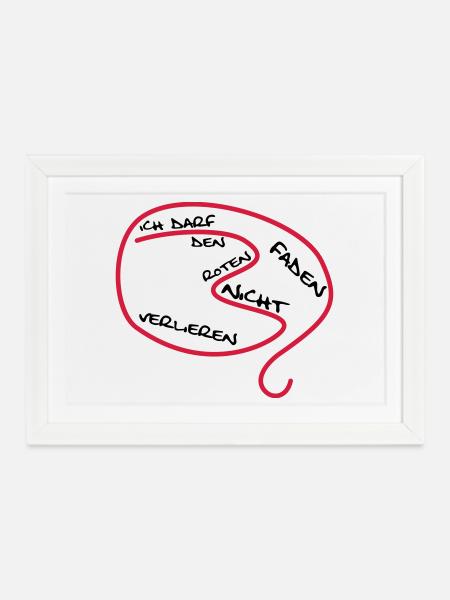 Der rote Faden... - Gerahmtes Poster (37 × 27 cm) - Weiß
