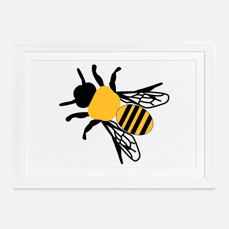 Biene klein - Gerahmtes Poster (37 × 27 cm) - Weiß