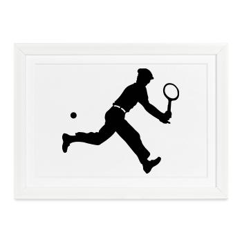 Tennis retro - Gerahmtes Poster (37 × 27 cm) - Weiß - Vorne