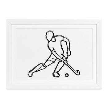 Feldhockeyspieler - Gerahmtes Poster (37 × 27 cm) - Weiß - Vorne